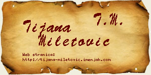 Tijana Miletović vizit kartica